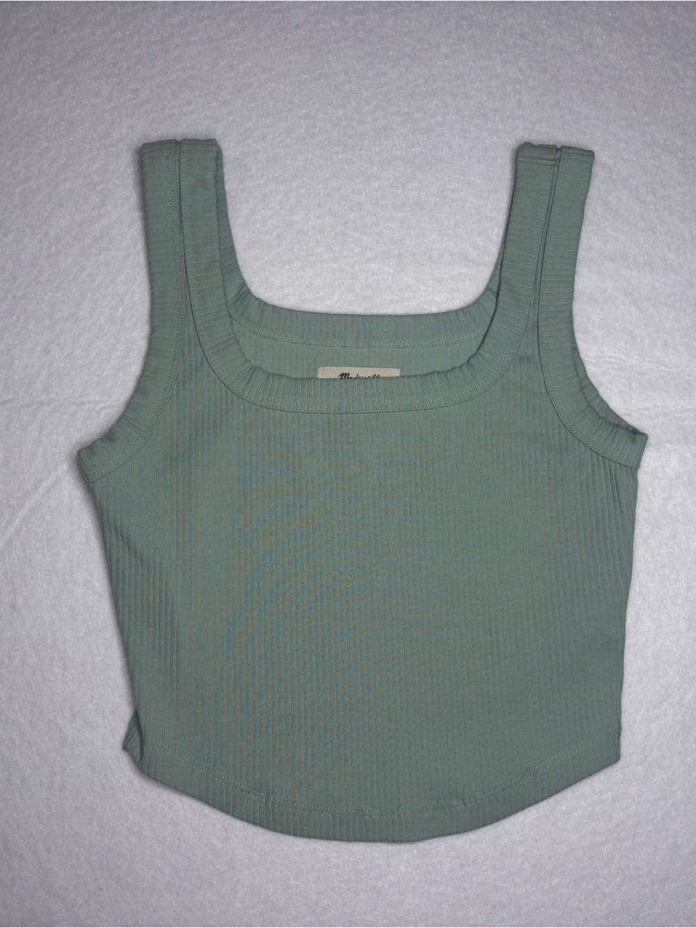 Madewell Ribbed Square-Neck Tank Top — Sage Green